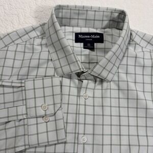 Mizzen+Main Leeward Trim Fit Men's XXL‎ Dress Shirt Gingham Check Performance LS